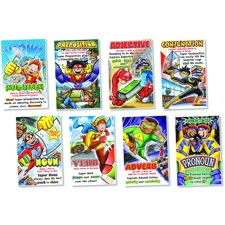 North Star Teacher Resources Parts of Speech Superheroes Bulletin Board Set NS3021